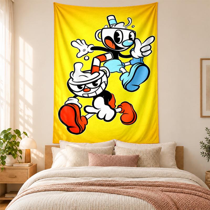 Cuphead Tapestry highquality for decorating living room bedroom dorm walls ideal as bedroom wallart orholiday gift
