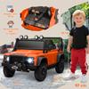 Kids Ride On Car with Remote Control, 4-Wheel Suspension, Soft Start, Music, Horn, LED Lights for 3-5 Years Old, Orange