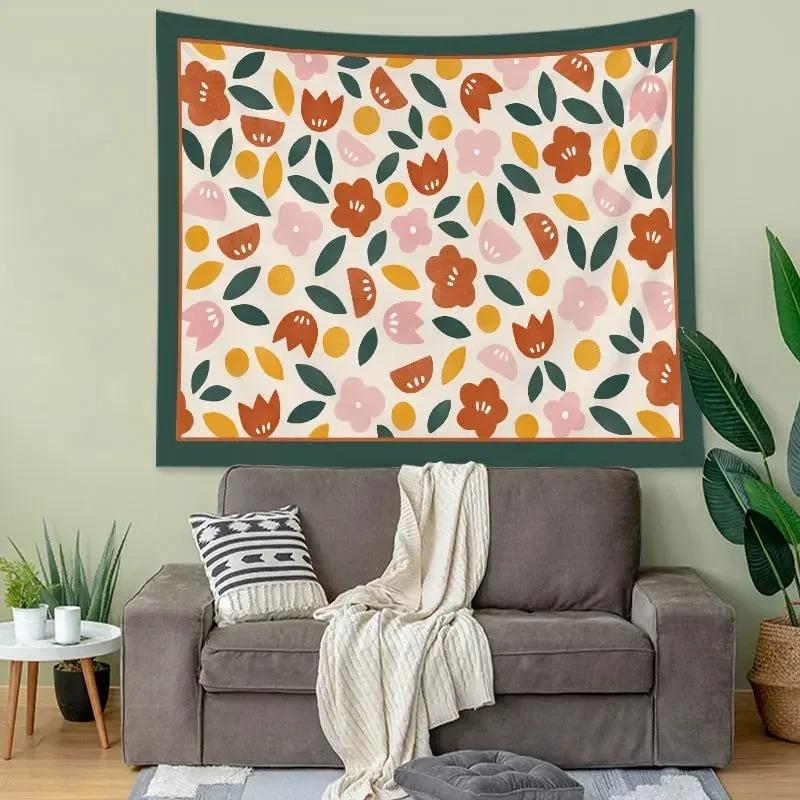 Simple Floral Pattern Decorative Tapestry Home Wall Living Room Office Decorative Tapestry
