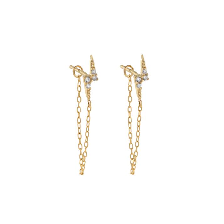 TIANDE Exquisite Zircon Tassel Chain Dangle Earrings for Women Fashion Gold Color Pierced Ear Stud Earrings Jewelry Accessories