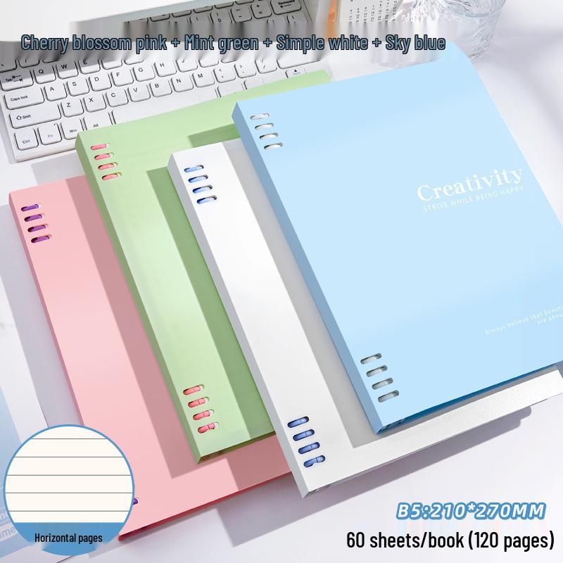 Morandi Color-Blocked B5 Notebook: Vibrant Design, Thick Pages, Versatile for Students