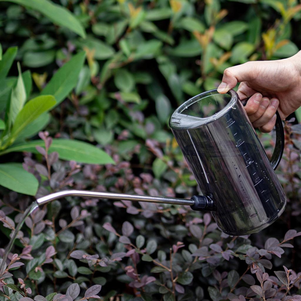 1L Konewka PP Całkowicie Przezroczysta Konewka do Podlewania Roślin Doniczkowych z Długim Dziobkiem do Ogrodu