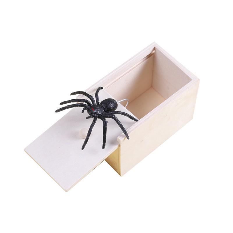 Startled Spider Wooden Prank Box - Douyin Style Trick Toy