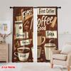 2 Stück, 2D-Flachdruck Vorhänge&Fensterdekoration Kaffee Collage(1) Vielseitiges Polyester (ohne Stange) Dekorationen im Inneren von Ldeal