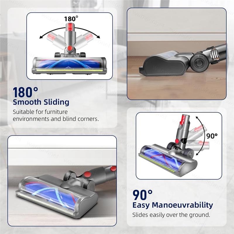 A25F-V12/10 Detect Slim Digital Cleaning Head Replacement For Dyson Head With Green LED Light For Carpets