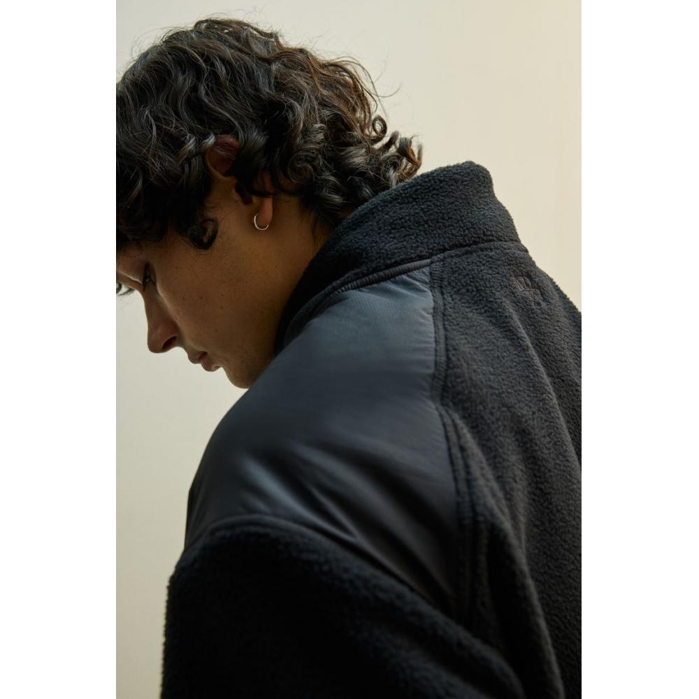 H M Mid Layer Teddy Jacket Black