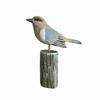 Wooden Bird Ornament Weathered Finish Tabletop Decor Seabird Desktop