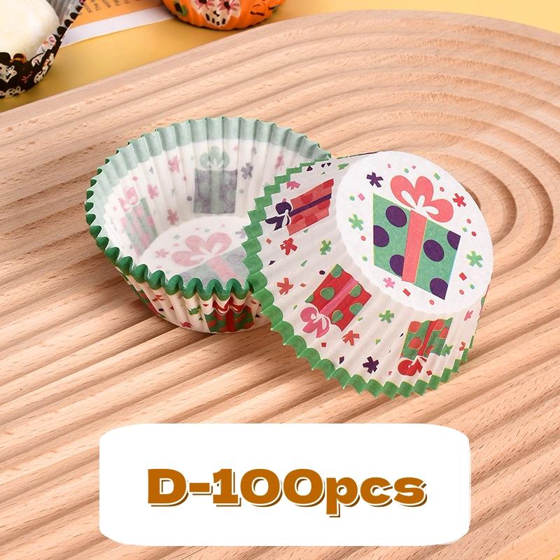 100PCS Halloween Cupcake Wrappers Toppers Pumpkin Ghost Cupcake Wrap Liners Halloween Party Dessert Cake Decoration Baking Cup