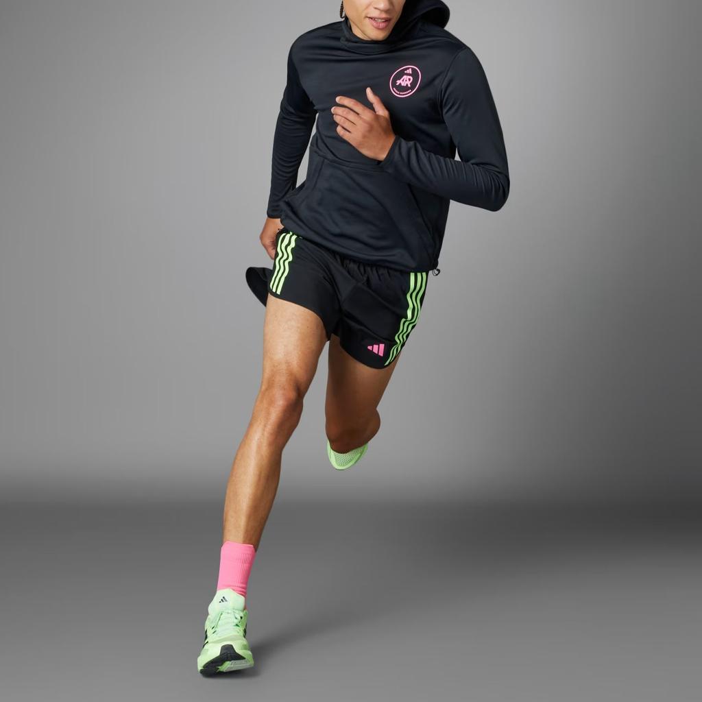 Adidas Own The Run Runners Hoodie Striped Print Long Sleeve Sweatshirt Unisex Hoodies Black IP8782