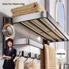 Foldable Adhesive Bathroom Towel Rack with Shelf