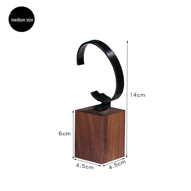 Walnut and Beech Wood Watch and Bracelet Display Stand for Men and Women