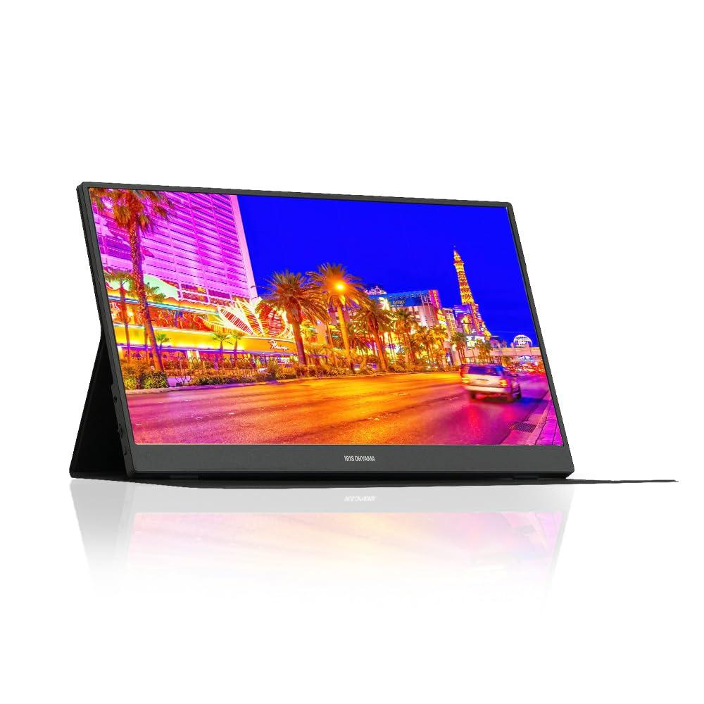 

Монітор Iris Ohyama, дюймовий тонкий портативний монітор, портативний дисплей із кришкою, дистанційна робота, домашня робота, чорний 15,6 DP-DF163S-B чорний