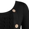 Plus Size Women  Long Sleeve Solid Botton Pachwork Asymmetric Tops Sweater