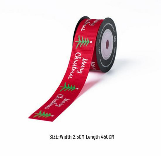 Festive Ribbon: Christmas Gift, New Year, Birthday - Red & Green Plaid with Hot Stamping for Gift Boxes & Bows