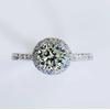 Sweet Round Crystal Female Korean Fashion Claw Mosaic 925 Sterling Silver Jewelry Simulation Crystal Opening Rings  TYB454