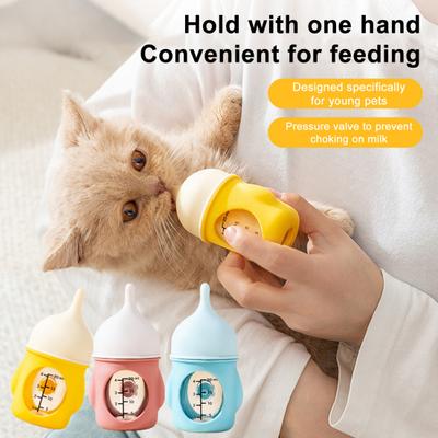Biberões de 20ML para Filhotes para Amamentação Anti-Engasgo Biberão de Alimentação para Animais de Estimação com Bico de Silicone para Gatinhos Filhotes Animais Pequenos