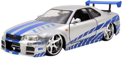 Jada Toys Fast Furious Series Brian 2002 Nissan Skyline Silver Finished Product & 1/24 GT-R (R34)