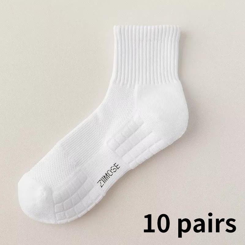 1pc 4pcs 5pcs 10pcs Socks Men's Cotton Spring Towel Bottom with Velvet Mid-tube White Stockings Thickened Sports Basketball Sock