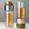 390ml čajová láhev na vodu s vysokým borosilikátovým sklem, dvojitá vrstva, čajový šálek na vodu Infuser Tumbler Nádobí Láhev na vodu s čajovým filtrem