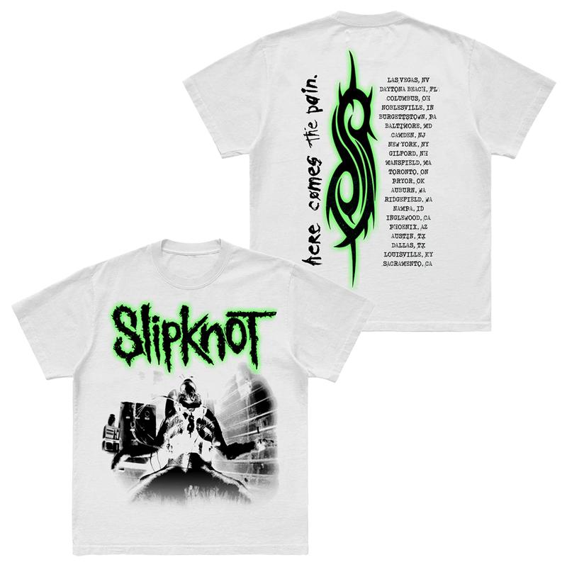Vintage Gewaschen Slipknot Nu Metal Alternative Metal Band Gedruckt Baumwolle T-Shirt Herren Damen Tee Sommer Lässig Mode Kleidung Tops Streetwear