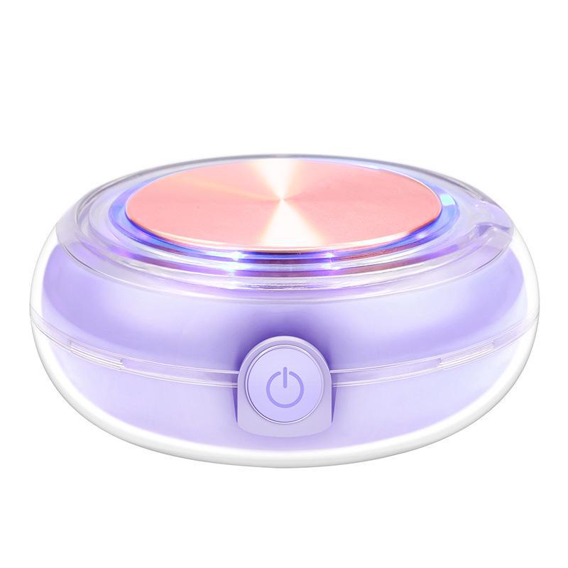 Портативная ультразвуковая маска для светотерапии с графеновым подогревом и вибрационным массажем фиолетовый