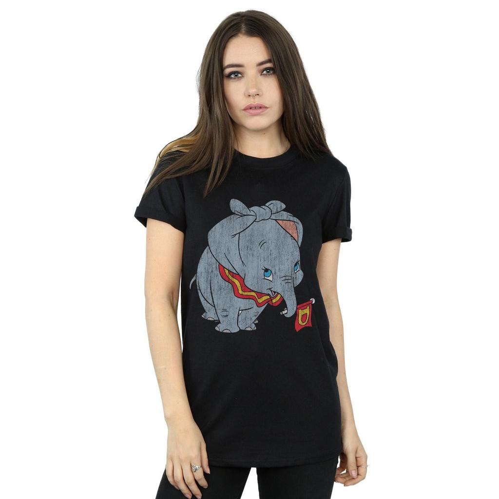Disney Womens/Ladies Dumbo Classic Tied Up Ears Cotton Boyfriend T-Shirt