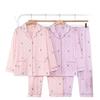 Dingdang Guifei Women's Turn-Down Collar Pajama Set - Autumn/Winter Long Sleeve Top & Pants, Comfortable & Stylish Casual Homewear