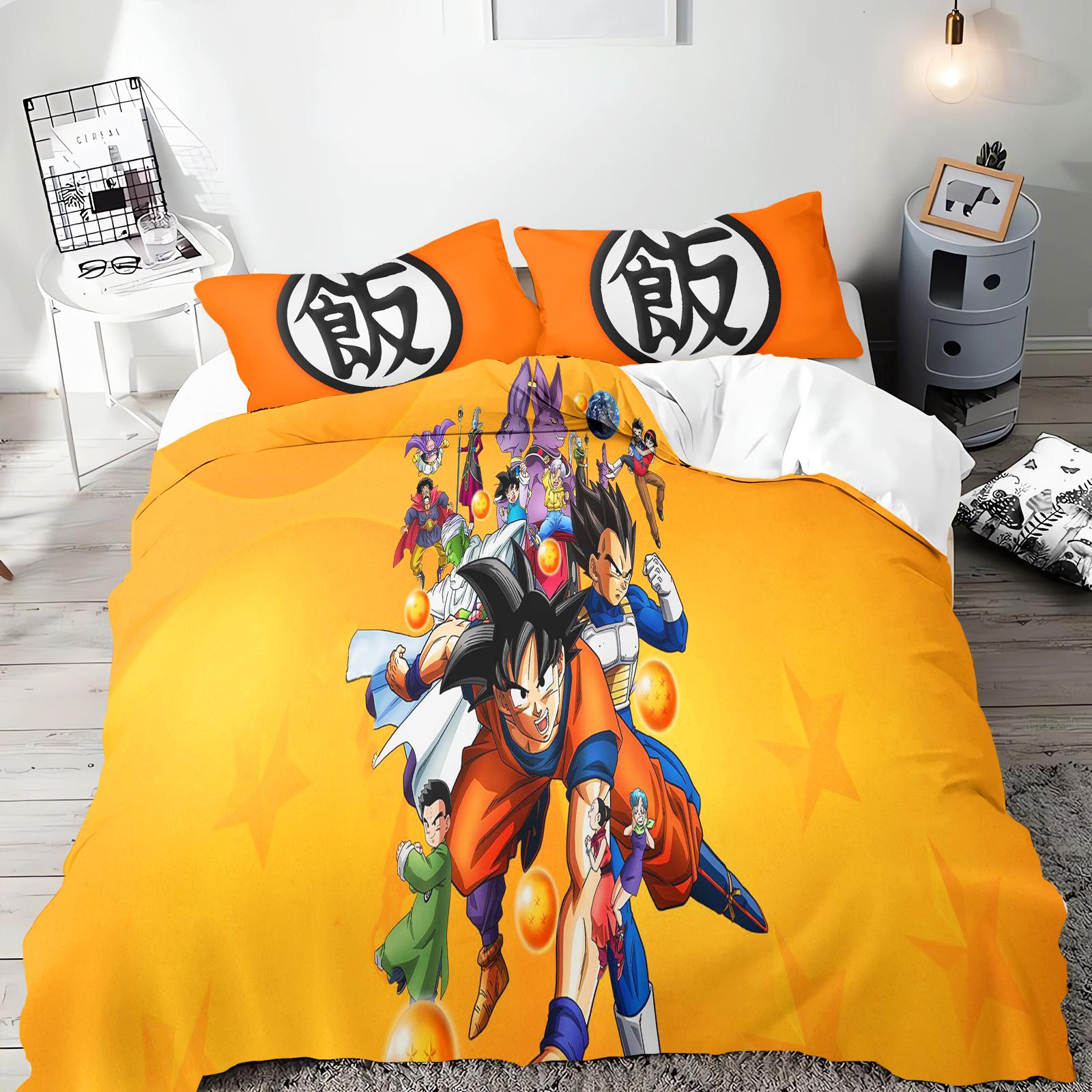 

Набір підодіяльника Dragon Ball Аніме Комфортний Друкований Мультяшний Полуторний Розмір Постільна Білизна Різдвяні Подарунки 3 предмети 220x240cm