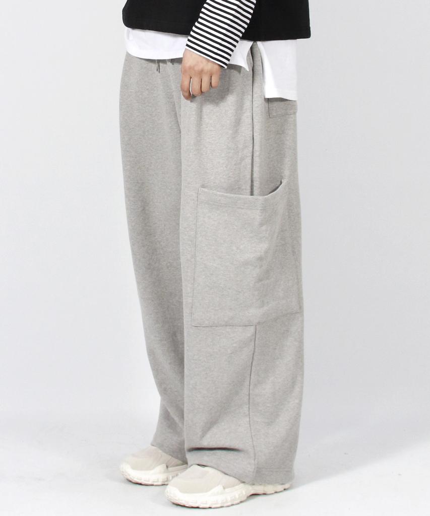 Deumakeu M Side Pocket Wide One-Tuck Real Street Sweat Pants Gray