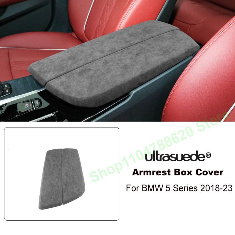 ABS Suede Center Console Armrest Box Protective Cover Trim For BMW 5 Series 2018-23 530 525 Automotive Interior Accessories