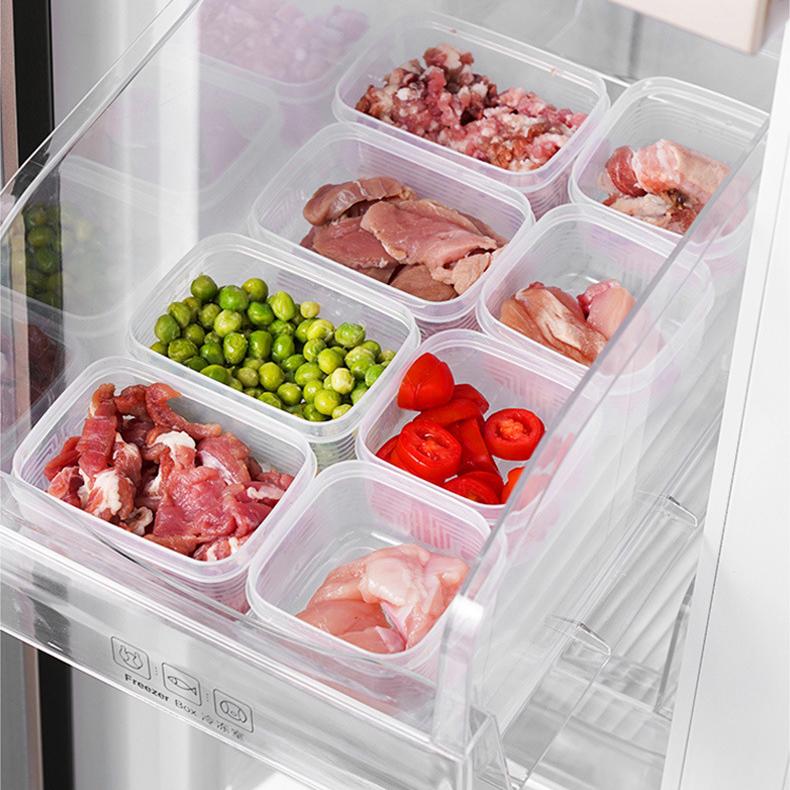 5PCS Kitchen Refrigerator Storage Box, Food-grade Freezing Special Fresh-keeping Box, Kitchen Compartment Sorting, Sealed Frozen Meat Box