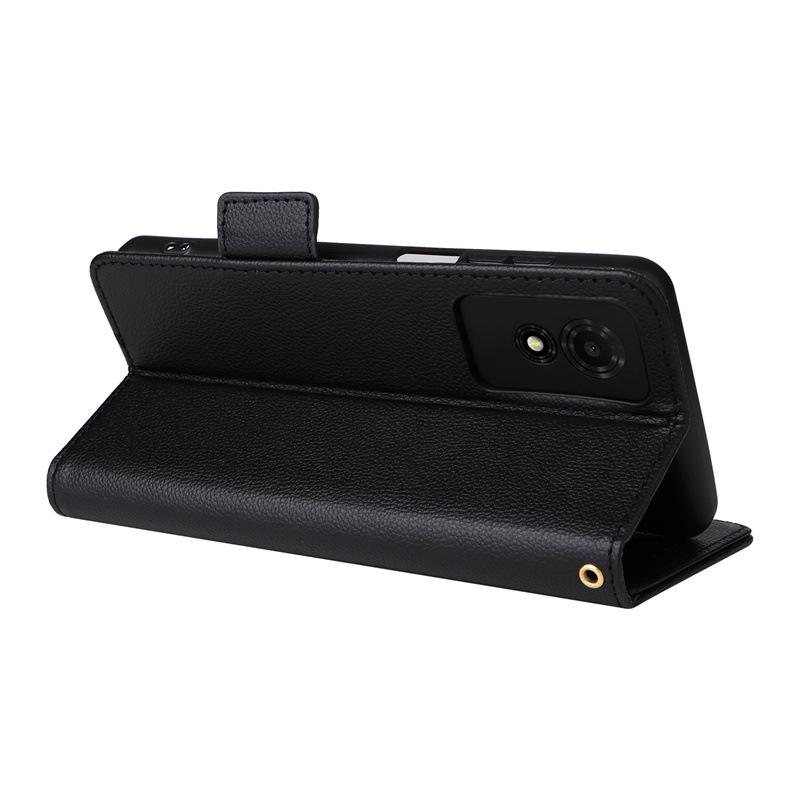 TCL 501 4G Leather Phone Case with Card Slot, Stand, and Lanyard.
