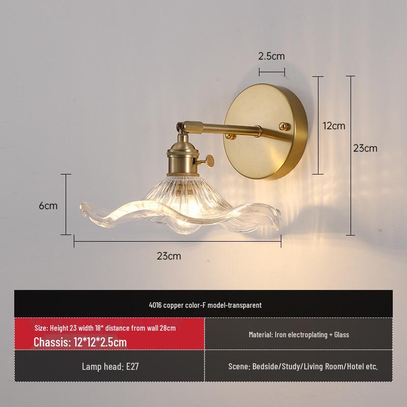 Nordic Amber Glass Wall Lamp - Green Retro Style for Restaurant, Coffee Shop, or Bedside