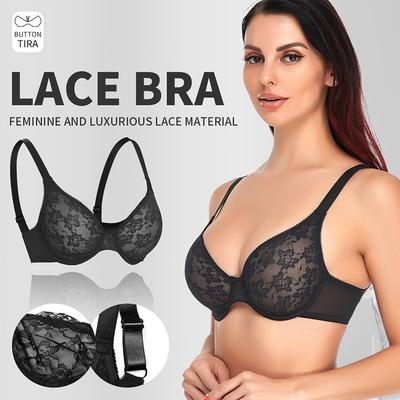 Sexy Ultra Dun Doorzichtig Doorzichtig Grote Maten BH, BCDEF Cups Grote Buste Lingerie voor Vrouwen
