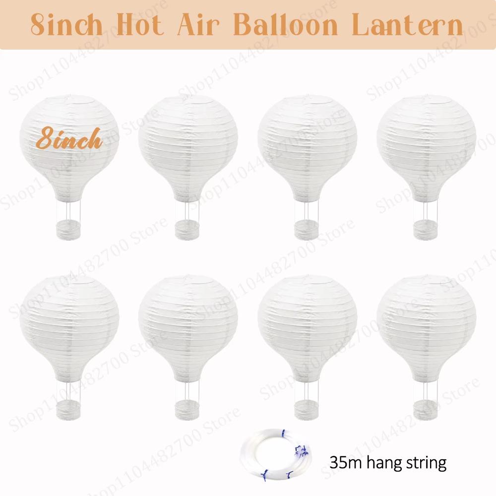 6-48Pcs Hanging Hot Air Balloon Paper Lanterns DIY Party Decorations 8-16inch White Paper Lantern for Wedding Baby Shower Party