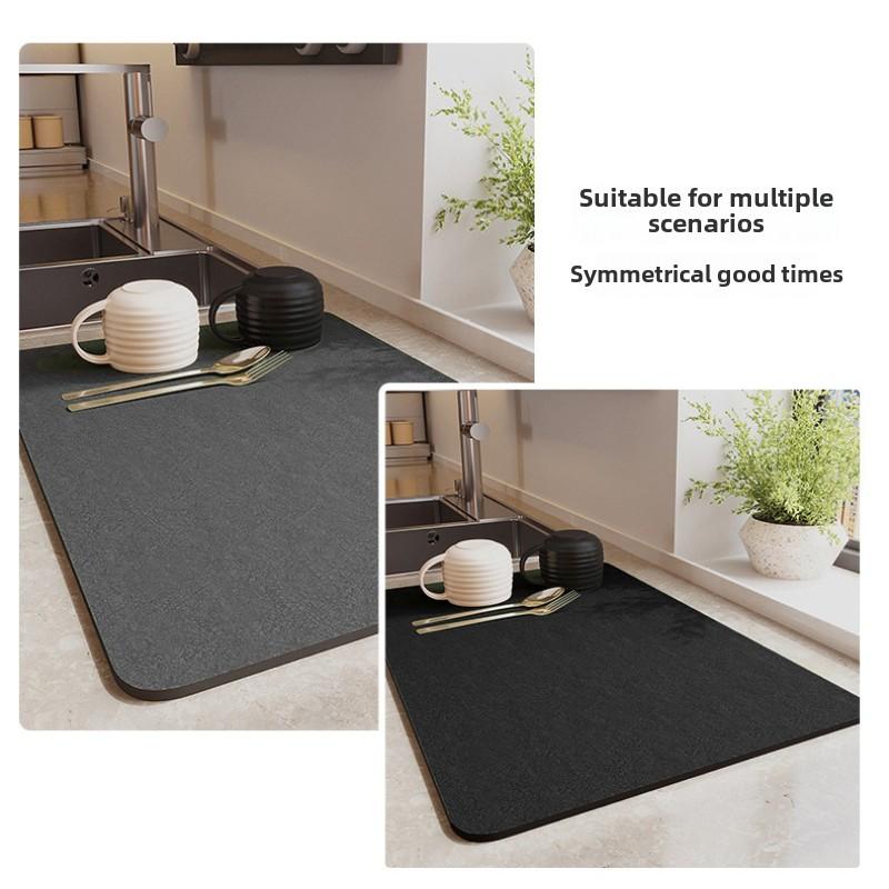 Super Absorbent Coffee Plate Large Kitchen Absorbent Coffee Dish Drying Mat Quick Drying Drainage Pad Anti-skid Tableware Mat