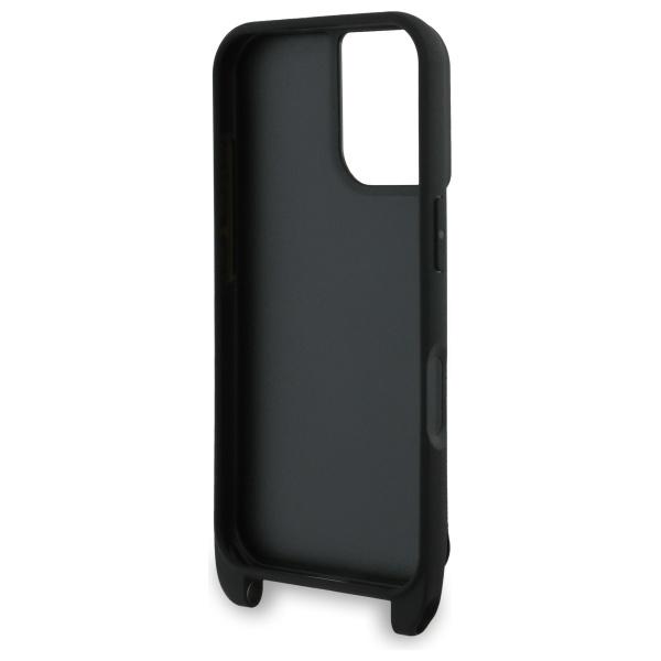 Karl Lagerfeld Klhcp16Ssakcpbk Iphone 16 6.1 Czarny/Black Hardcase Saffiano Karl&Choupette Metal Pin Cbdy Strap
