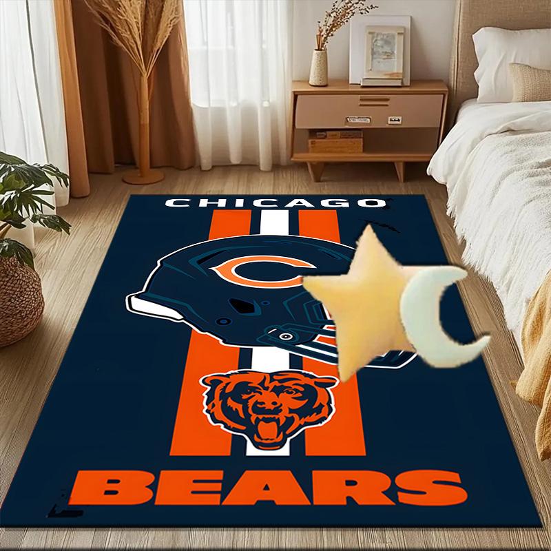 Chicago Bears Rug Game Carpet, Floor Mat for Bedroom Living Room Entryway Rug, Home Decor Idea Gift for Christmas Birthday