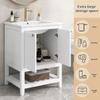 Bathroom Furniture Single Washstand with Vanity Unit 60cm with Ceramic Washbasin, White