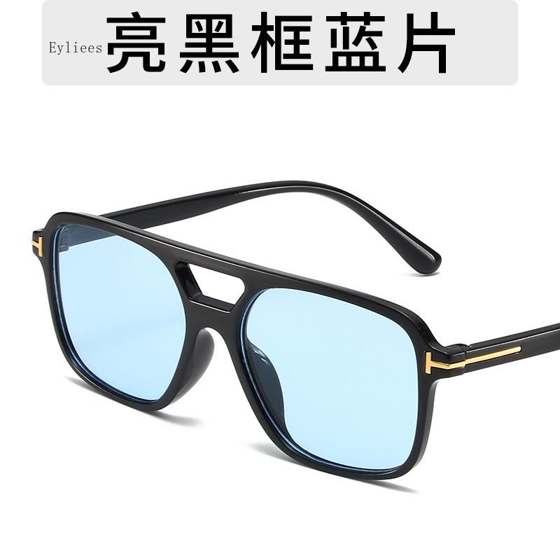 Vintage Classic  Designer Double Bridge Square Sunglasses Women For Men Male Luxury Sun Glasses Punk Big Frame Shades UV400
