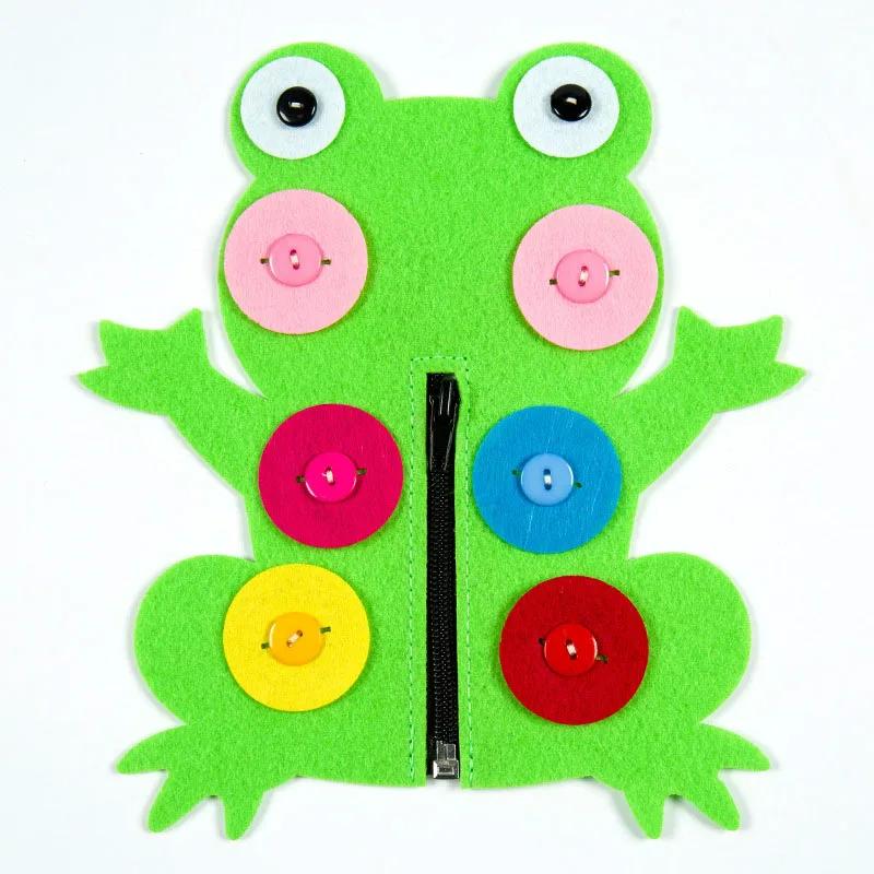 Giocattoli Fai da Te Educativi Creativi EVA Carini Cartoni Animati Fatti a Mano Tessuto Non Tessuto Materiale Bottone Strumenti per la Scuola dell'Infanzia Primi Puzzle per Bambini