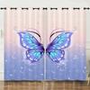 Curtains Color Gradual Change Butterfly Sunshade Child Blackout Curtain Bedroom Without Punching European and American