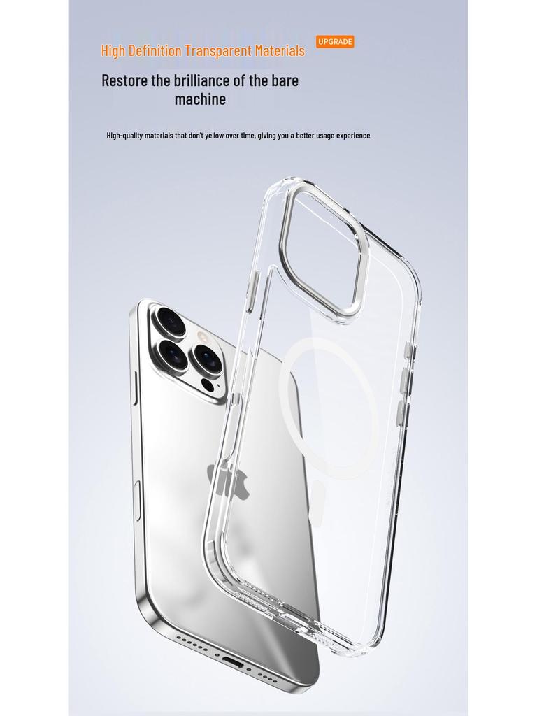 Compatible iPhone 15 Pro/16 Pro Max Magnetic Transparent Matte Protective Case