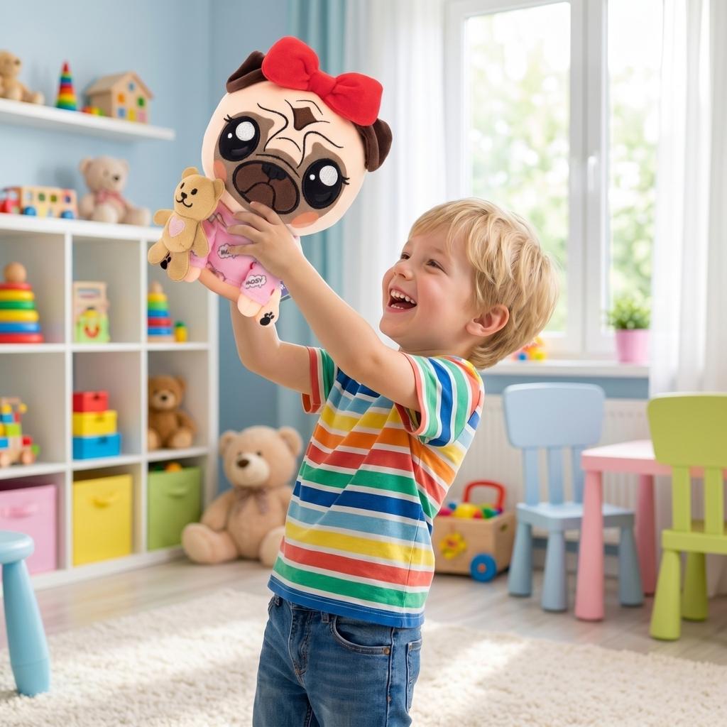 Plush Stuffed Animal Soft Toy with Small Teddy Bear Accessory Home Decoration and Playroom Addition Suitable for Kids and Adults Birthday Gift
