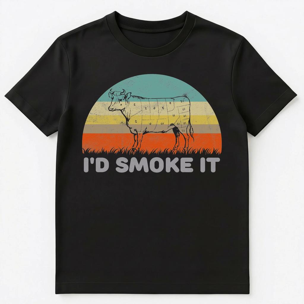 Funny Bbq Id Smoke It Vintage Style T Shirt Unisex T-Shirt
