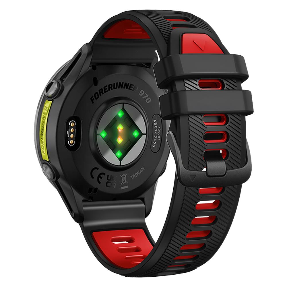 22mm silikonový řemínek pro Garmin Forerunner 970 965 955 Solar 945 935 745 Dvoubarevný sportovní řemínek náramek doplňky