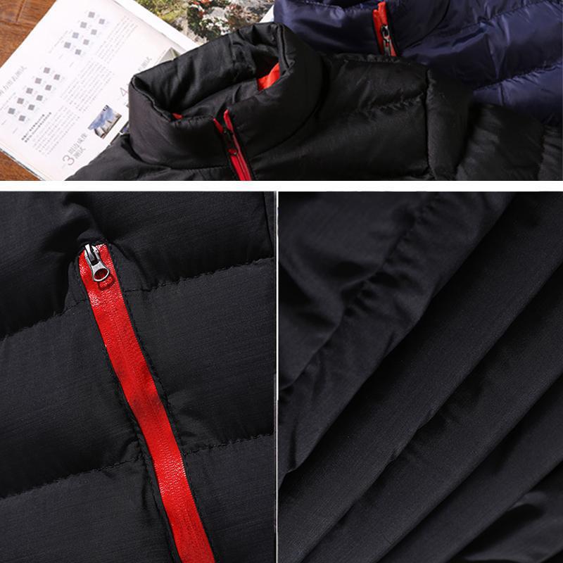 2024 Men's Casual Winter Stand Collar Thick Cotton Jacket Coat