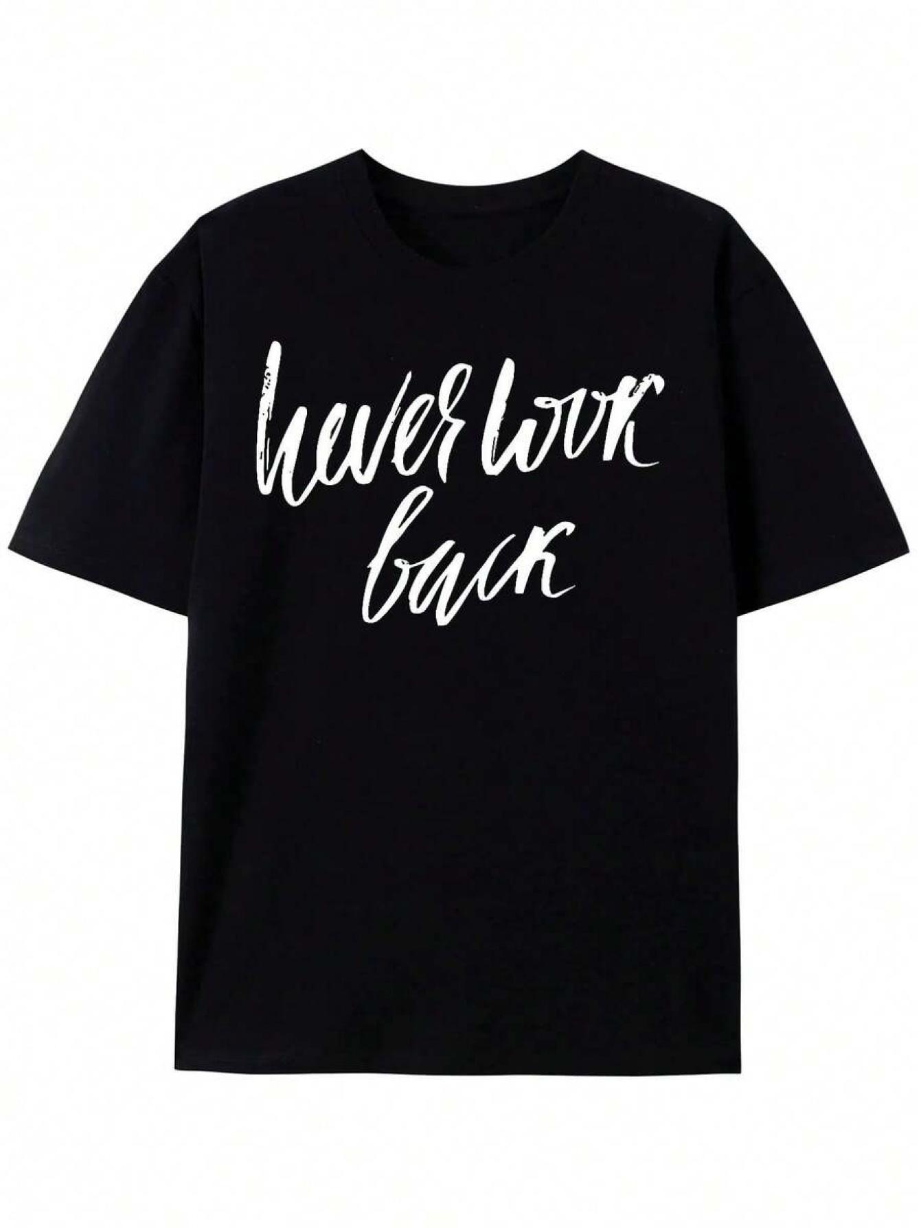 NEVER LOOK BA mens 100 pure cotton loosepatterned Tshirt with bold white Never Look Ba print 4XL