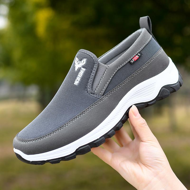 New Autumn Men's Cloth Shoes Mesh Breathable Non-Slip Loafers Casual Soft Sole Vulcanized Shoes Comfortable Sneakers Zapatos