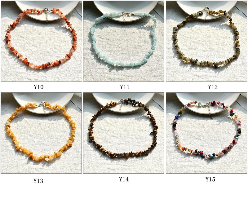 Crushed Crystal Handmade Beaded Necklace - Versatile Spring/Summer Beach Style for Women